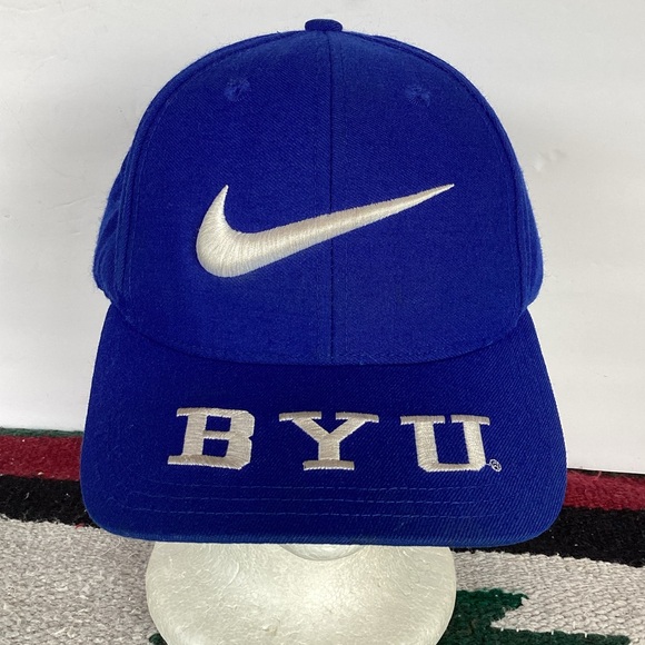 Vintage 90s Y2K Nike Brigham Young BYU cougars SnapBack Hat - Picture 1 of 12